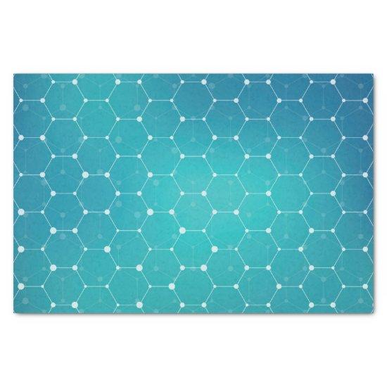 Blue Teal DNA Pattern Tissue Paper