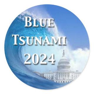 Blue Tsunami Election 2024 Classic Round Sticker