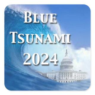 Blue Tsunami Election 2024 Square Sticker