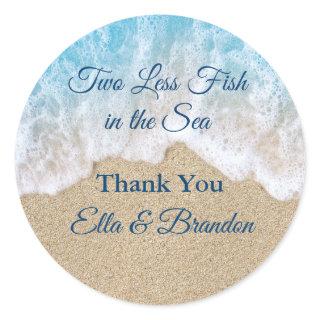 Blue Two Less Fish in the Sea Thank You Classic Round Sticker