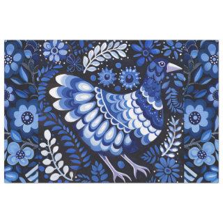 Blue Vintage Inspired Bird Collage Decoupage Tissue Paper