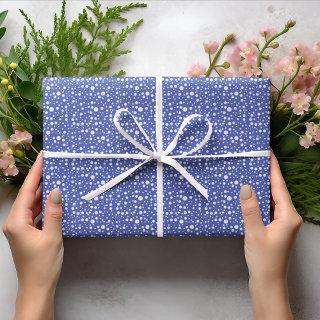 Blue-Violet Random Sized White Polka Dots