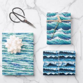 Blue Water/Waves Patterns Wrapping Sheets