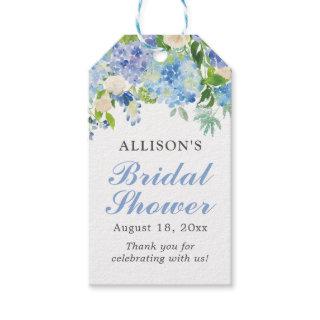 Blue Watercolor Floral Bridal Shower Gift Tags