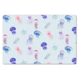 Blue Watercolor Mixed Color Jellyfish Tissue Paper