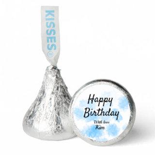 Blue watercolor simple birthday add your name cust hershey®'s kisses®