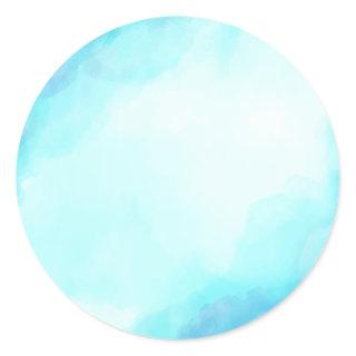 Blue Watercolor Sky Background Classic Round Sticker