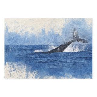 Blue Watercolor Whale  Sheets