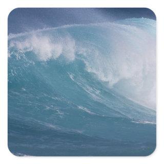 Blue wave crashing, Maui, Hawaii, USA Square Sticker