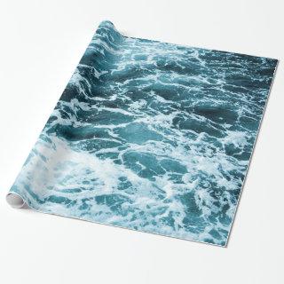 Blue waves ocean background
