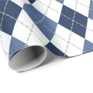 blue white argyle plaid