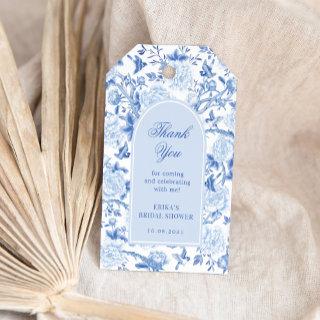 Blue White Chinoiserie Floral Bridal Shower Favors Gift Tags