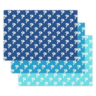Blue & White Cute Gift Wrapper (Question Mark)   Sheets