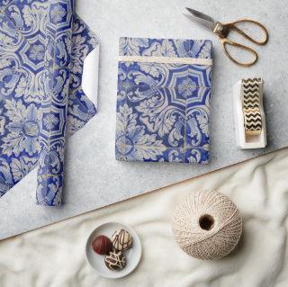 Blue & White Mediterranean Vintage Floral Pattern