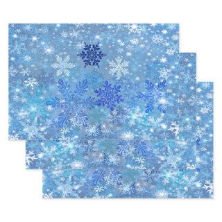 Blue White Snowflakes Design  Sets