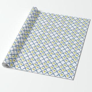Blue & White Tile with Lemons