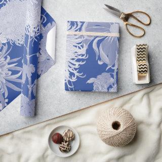 Blue White Vintage Chinoiserie Floral Pattern