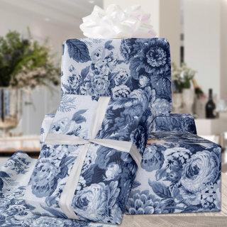 Blue & White Vintage Flowers Floral  Sheets