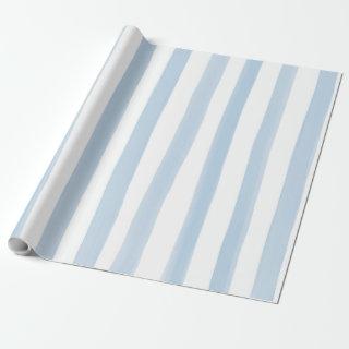 Blue & White Watercolor Stripes Pattern