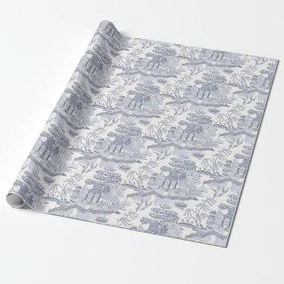 Blue Willow in Gray Blue Lumbar PIllow