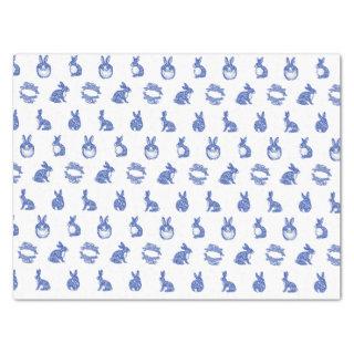 Blue Willow Rabbit Whimsical Isle of Rabbits  Tissue Paper