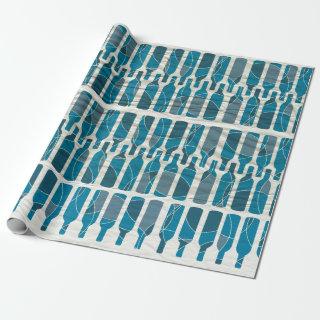 Blue wine bottle pattern