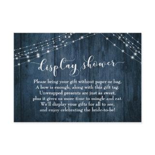 Blue Wood & Lights No Wrap Bridal Shower Card