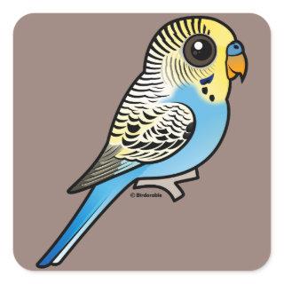 Blue & Yellow Budgie Square Sticker