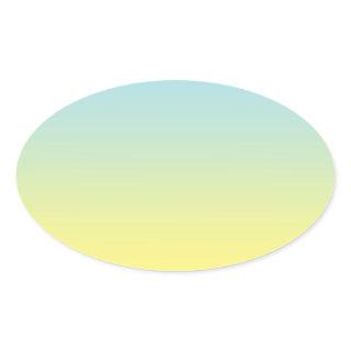 Blue & Yellow Ombre Oval Sticker