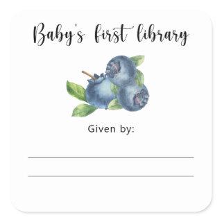Blueberry - baby's first library square sticker