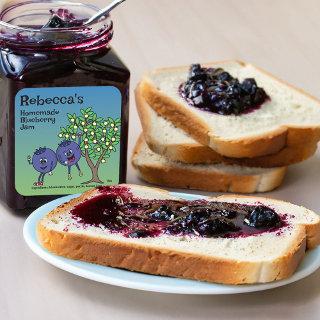 Blueberry Pals Funny Cartoon Jam Pie and More Square Sticker