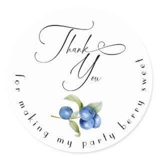 Blueberry sweet baby shower thank you stickers