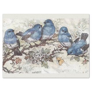 Bluebirds & Blossoms Watercolor Decoupage Tissue Paper