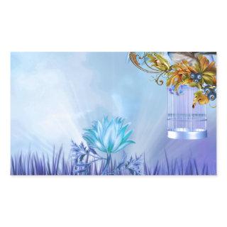 Bluebirds Blue Pond Birds Rectangular Sticker