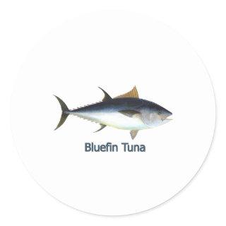 Bluefin Tuna (titled) Classic Round Sticker