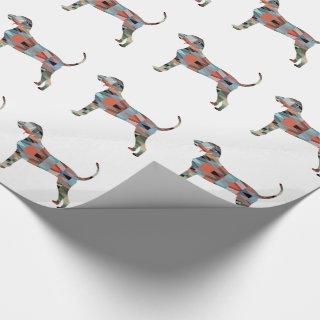 Bluetick Coonhound Geometric Pattern Silhouette