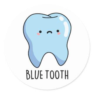 Bluetooth Funny Technical Blue Tooth Pun  Classic Round Sticker