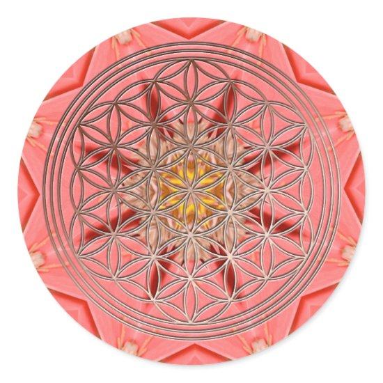 Blume des Lebens Classic Round Sticker