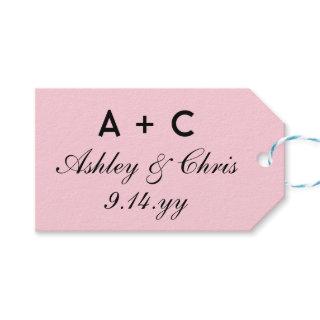 Blush Modern Personalized Wedding Reception Favor Gift Tags