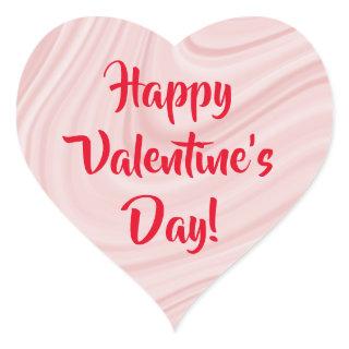 Blush pink agate swirls Happy Valentine's Day Heart Sticker