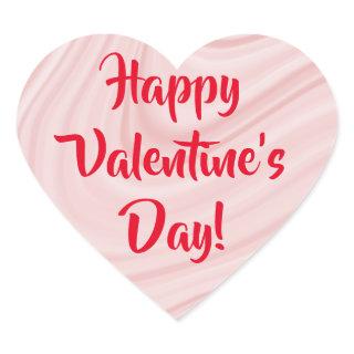 Blush pink agate swirls Happy Valentine's Day Heart Sticker