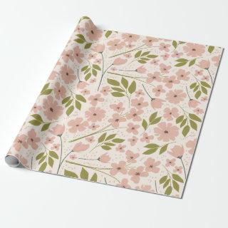 Blush Pink and Cream Pretty Floral Pattern