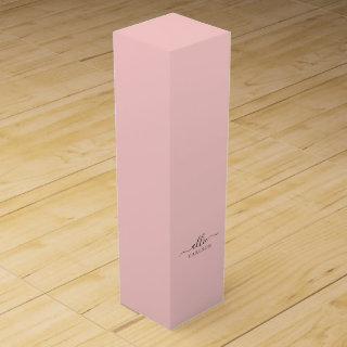 Blush Pink Dusty Pink Modern Minimalist Name Wine Box