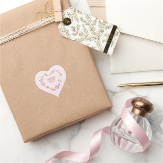 Blush Pink & Gold Baking & Cooking Utensil Bakery  Heart Sticker