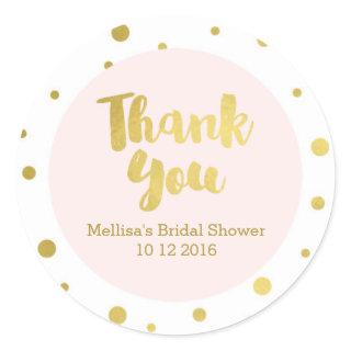 Blush Pink Gold Bridal Shower Thank You Favor Tags