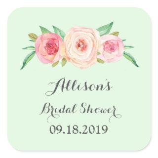 Blush Pink Green Bridal Shower Favor Tag