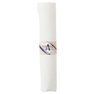 Blush Pink Navy Blue Monogram Napkin Bands