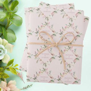 Blush Pink Peony Watercolor Floral Spring Wedding  Sheets