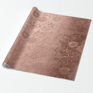 Blush Pink Rose Gold Floral Monochromatic Floral