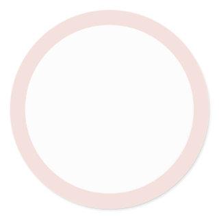 Blush pink solid color border blank classic round sticker